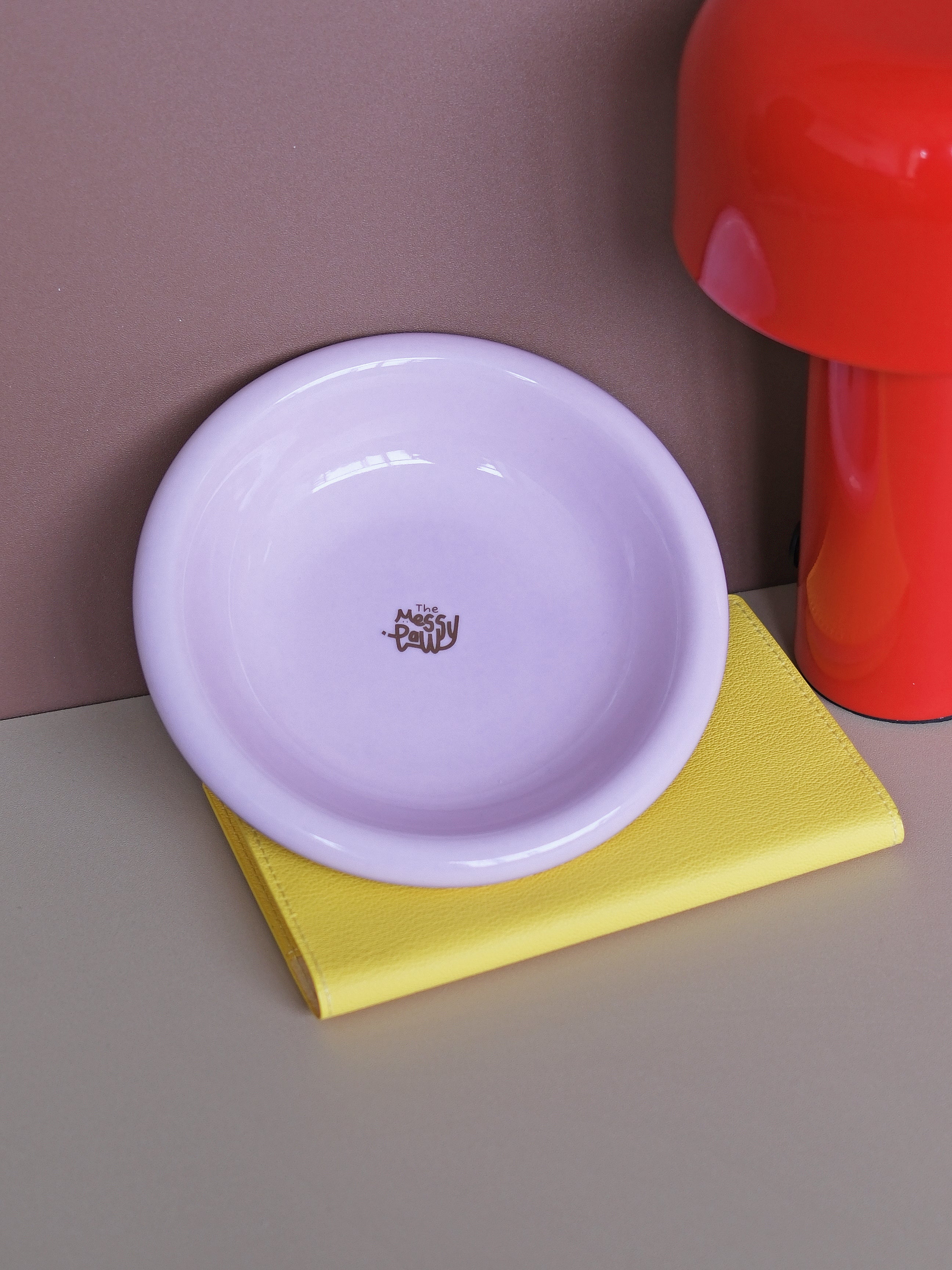 HALO Handmade Shallow Ceramic Pet Bowl - Mallow