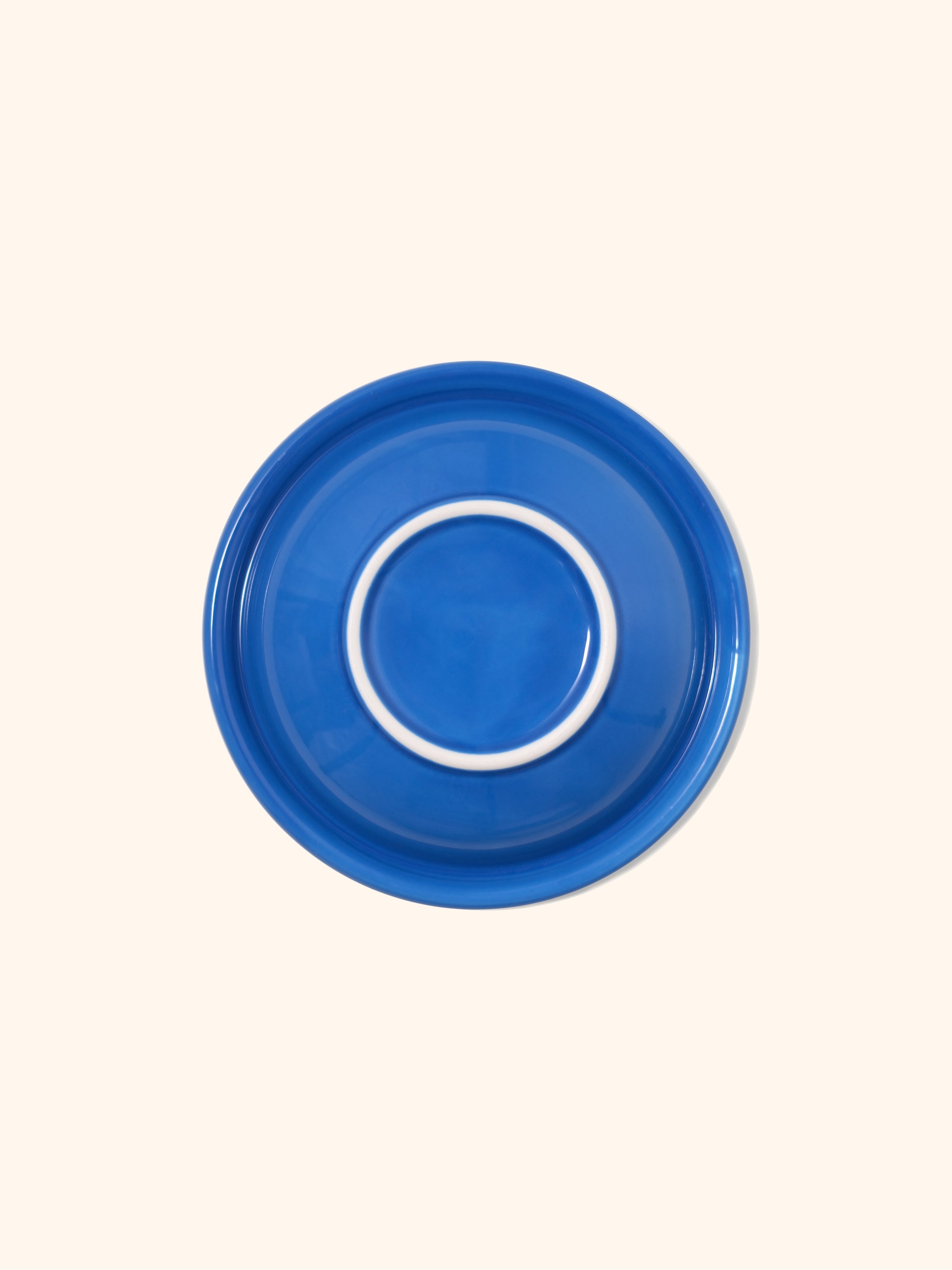 HALO Handmade Shallow Ceramic Pet Bowl - Indigo