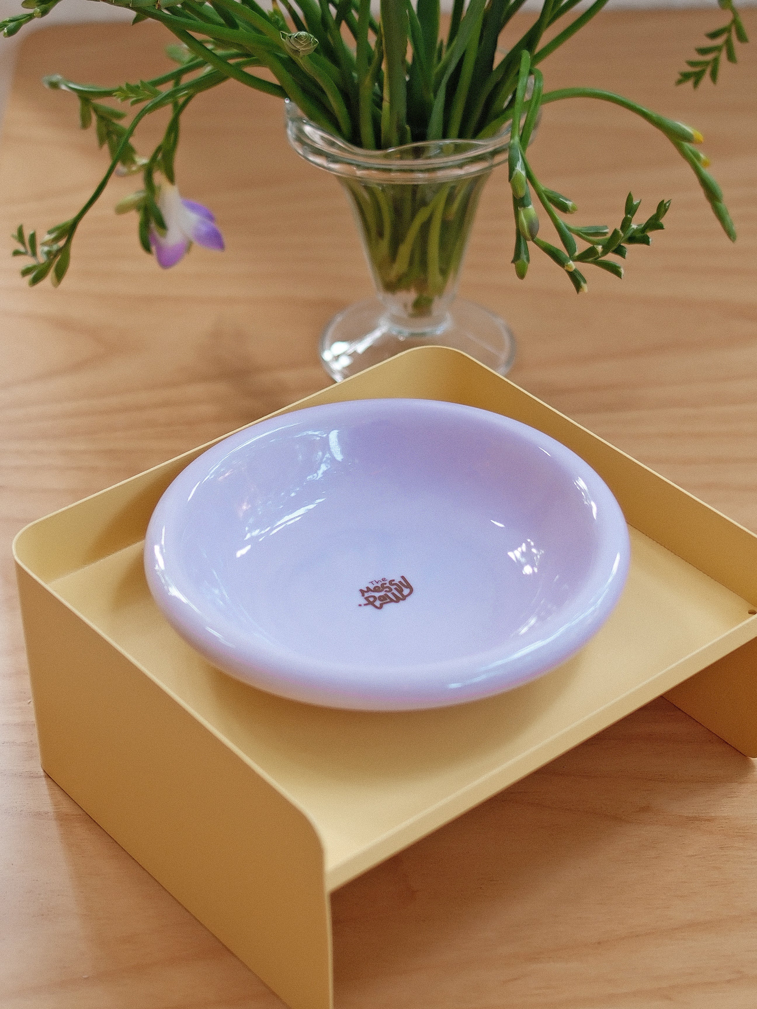HALO Handmade Shallow Ceramic Pet Bowl - Mallow