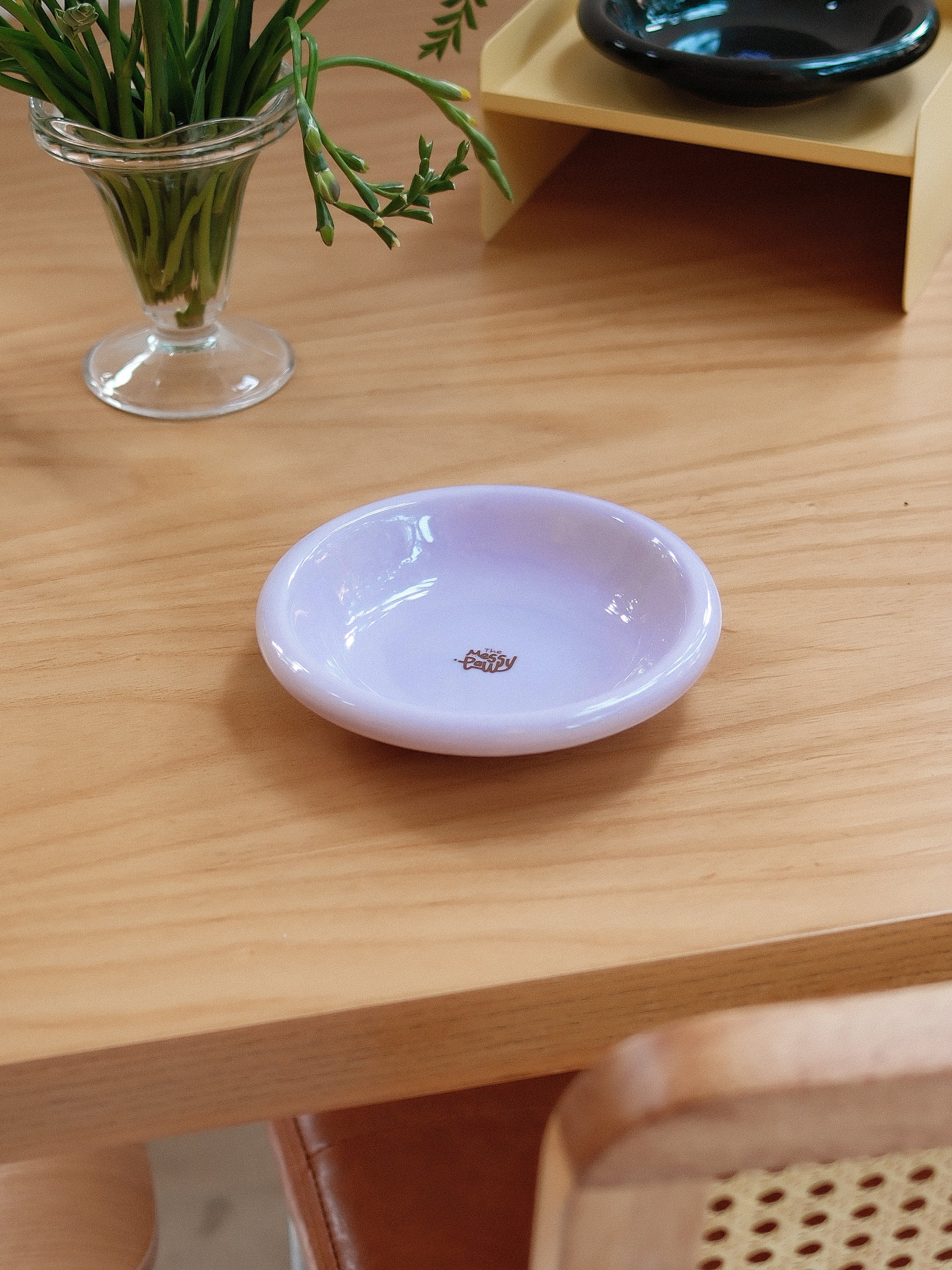 HALO Handmade Shallow Ceramic Pet Bowl - Mallow