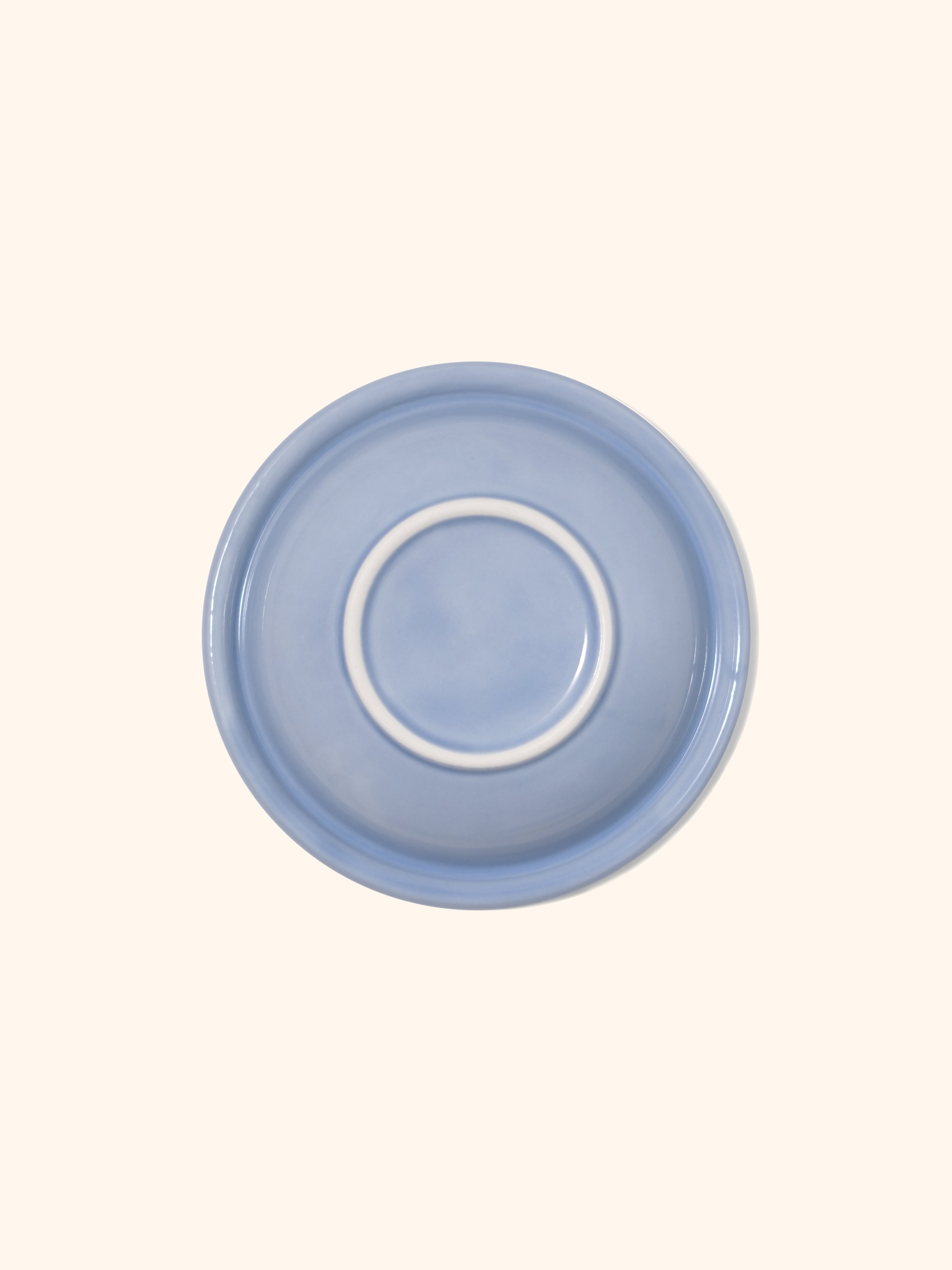 HALO Handmade Shallow Ceramic Pet Bowl - Misty Blue